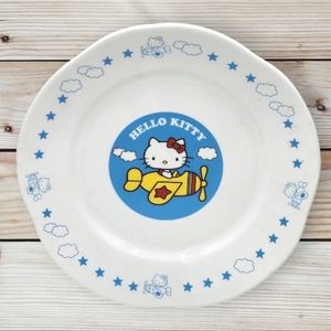 Vintage 2004 Hello Kitty Plate Airplane  Decorative Sanrio 6" Ceramic Kawaii